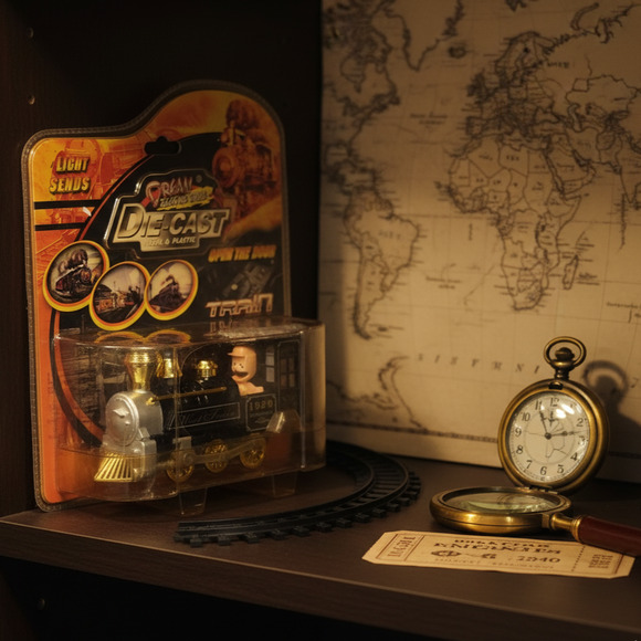 Vintage Style 1929 Locomotive Model NIB | Die-Cast Train w/ Light & Sound - Picture 2 of 11